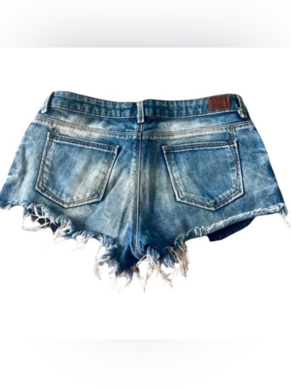 ZARA Distressed Premium Wash Denim Shorts - Picture 2 of 4